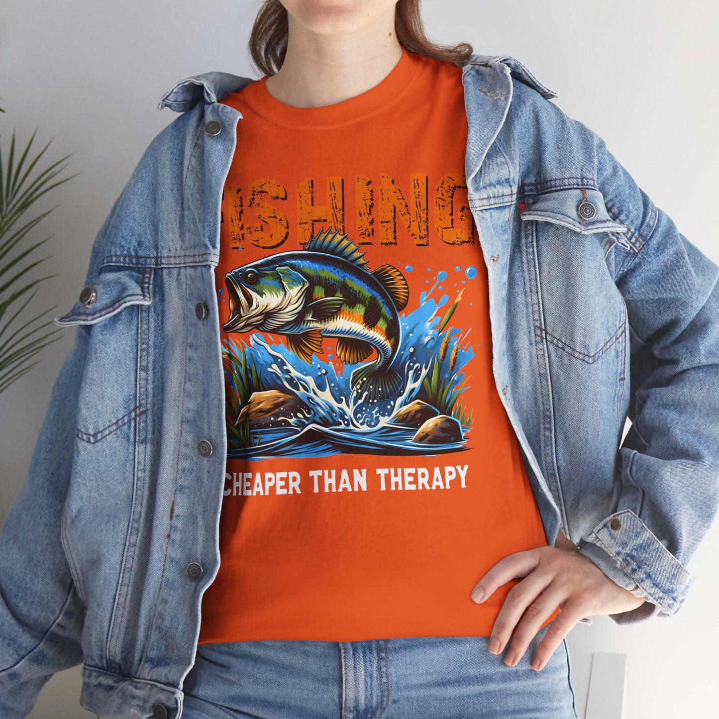 "Fishing Cheaper Than Therapy" Fishing Tee