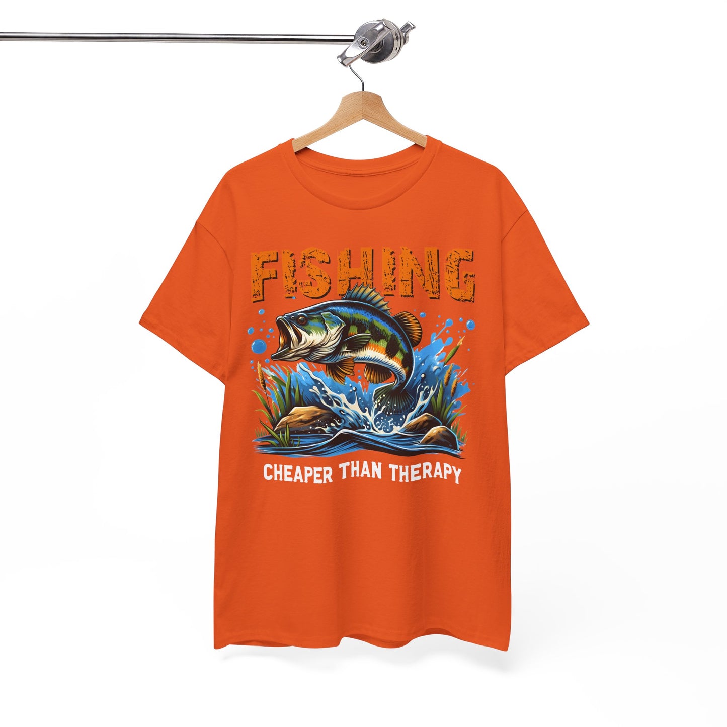 "Fishing Cheaper Than Therapy" Fishing Tee
